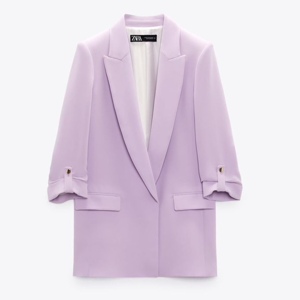 ZARA Lavender Cuffed Blazer